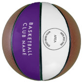 バスケットボールクラブ名ロゴパープルホワイトカラー バスケットボール (縦)