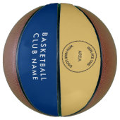 バスケットボールクラブ名ロゴブルー金ゴールドまたは色 バスケットボール (縦)