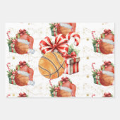 バスケットボールクリスマスをテーマにした ラッピングペーパーシート (正面)