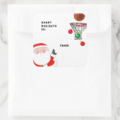 バスケットボールクリスマスギフトタグ スクエアシール (バッグ)