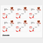 バスケットボールクリスマスギフトタグ スクエアシール (シート)