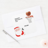 バスケットボールクリスマスギフトタグ スクエアシール (封筒)