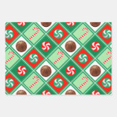 バスケットボールクリスマスギフトラッピング紙 ラッピングペーパーシート (正面2)