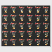 バスケットボールクリスマスギフトラップ ラッピングペーパー (フラット)