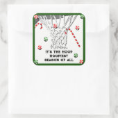 バスケットボールクリスマスクラシックのラウンドステッカー スクエアシール (バッグ)