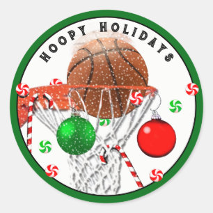 バスケットボールクリスマスクラシックのラウンドステッカー ラウンドシール