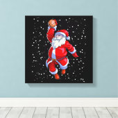 バスケットボールクリスマスシャツメンズボーイズバスケットボールサン キャンバスプリント (インサイチュ (ウッドフロア))