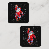 バスケットボールクリスマスシャツメンズボーイズバスケットボールサン スクエア名刺 (正面/裏面)