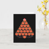 バスケットボールクリスマスツリーの衣装クリスマス カード (黄色い花)