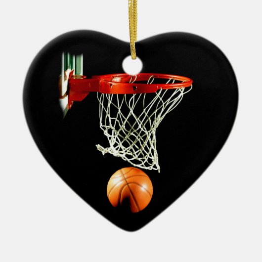 バスケットボールクリスマスツリーオーナメント セラミックオーナメント (正面)