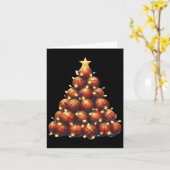 バスケットボールクリスマスツリー カード (黄色い花)