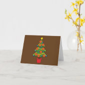 バスケットボールクリスマスツリー カード (黄色い花)