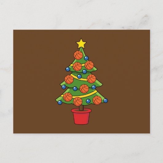 バスケットボールクリスマスツリー シーズンポストカード (正面)