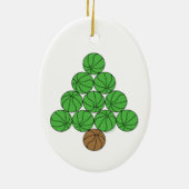 バスケットボールクリスマスツリー セラミックオーナメント (裏面)