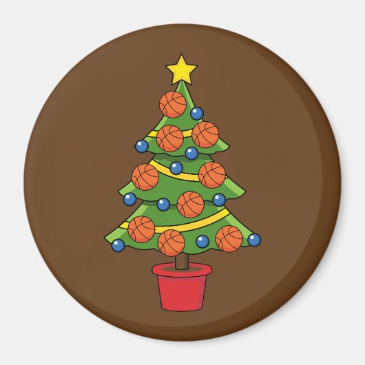 バスケットボールクリスマスツリー マグネット (正面)
