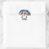 バスケットボールクリスマスホリデーカードとサンタクロース ラウンドシール (バッグ)