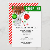 バスケットボールクリスマスホリデーパーティー 招待状 (正面/裏面)