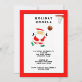 バスケットボールクリスマスホリデーパーティー 招待状 (正面)