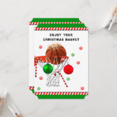 バスケットボールクリスマスホリデー カード (正面/裏面インサイチュ)