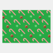 バスケットボールクリスマスホリデー ラッピングペーパーシート (正面3)