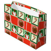 バスケットボールクリスマスホリデー ラージペーパーバッグ (裏面アングル)