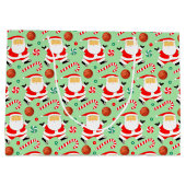 バスケットボールクリスマスホリデー ラージペーパーバッグ (裏面)