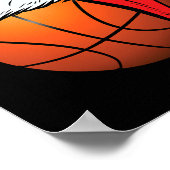 バスケットボールクリスマスボールサンタハットクリスマスボーイズメンズ ポスター (角)