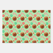 バスケットボールクリスマスラッピング紙シート ラッピングペーパーシート (正面3)