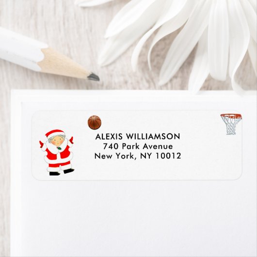 バスケットボールクリスマスリターン – 住所 シール (インサイチュ)