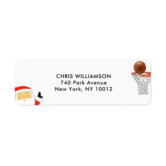 バスケットボールクリスマスリターン – 住所 シール (正面)
