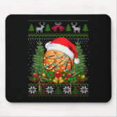 バスケットボールクリスマス醜い家族のギフトスポーツ愛 マウスパッド (正面)