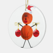 バスケットボールクリスマス セラミックオーナメント (左)