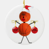 バスケットボールクリスマス セラミックオーナメント (裏面)