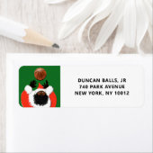 バスケットボールクリスマス ラベル (インサイチュ)