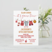 バスケットボールクロースライン誕生日パーティーの招待 招待状 (スタンド正面)