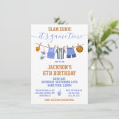 バスケットボールクロースライン誕生日パーティー 招待状 (スタンド正面)