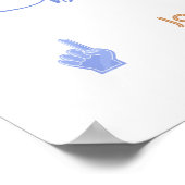 バスケットボールクロースレイン赤ちゃんシャワー歓迎サイン ポスター (角)