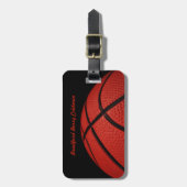 バスケットボールクローズアップカスタム ラゲッジタグ (正面縦)