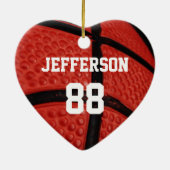 バスケットボールクローズアップスポーツチームセラミックオーナメント セラミックオーナメント (裏面)