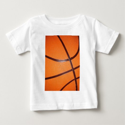 バスケットボールクローズアップテクスチャスキン ベビーTシャツ (正面)
