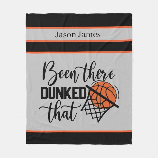 バスケットボールクールスポーツ愛好家の名前を追加 フリースブランケット (正面)