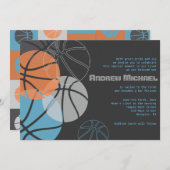 バスケットボールクールバーバルミツワー招待状招待状 招待状 (正面/裏面)