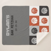 バスケットボールクールバー（ユダヤ教の）バル・ミツバーテイクホームギフト シェルパブランケット (正面(横))