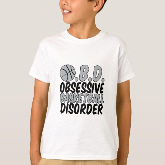 バスケットボールクール選手ユーモア黒グレーの子供 Tシャツ (正面)