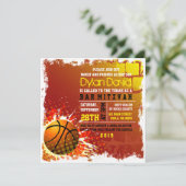 バスケットボールグランジバー(ユダヤ教の)バル・ミツバー招待状 招待状 (スタンド正面)