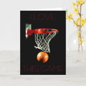 バスケットボールグリーティングカード – このゲームが大好き カード (黄色い花)