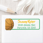 バスケットボールグリーンと金ゴールドアドレス ラベル (インサイチュ)