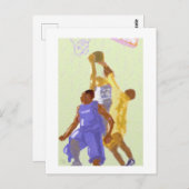 バスケットボールゲームアート ポストカード (正面/裏面)