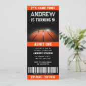 バスケットボールゲームデーの誕生日チケット 招待状 (スタンド正面)