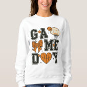 バスケットボールゲームデーTシャツデザインとBow & Hear スウェットシャツ (正面)